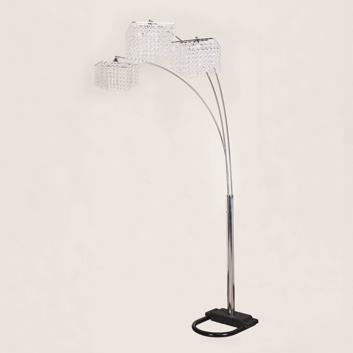 Modern Multi - Head Crystal Accents Arc Floor Lamp - Serenova - Sleep Galleria