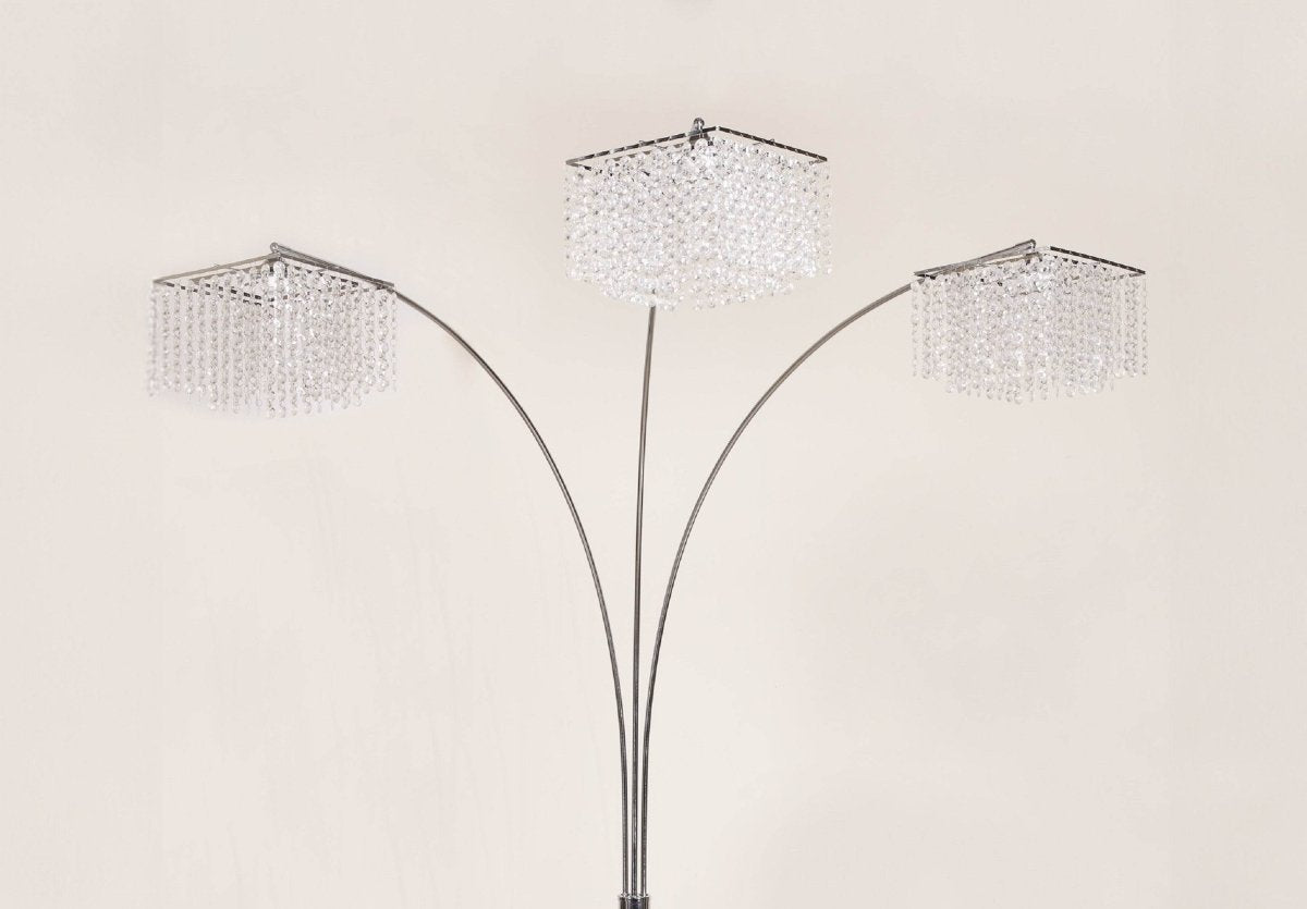 Modern Multi - Head Crystal Accents Arc Floor Lamp - Serenova - Sleep Galleria