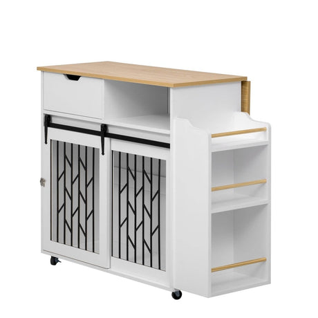 Modern Pet Friendly Dog Crate Kitchen Island End Table - Sleep Galleria