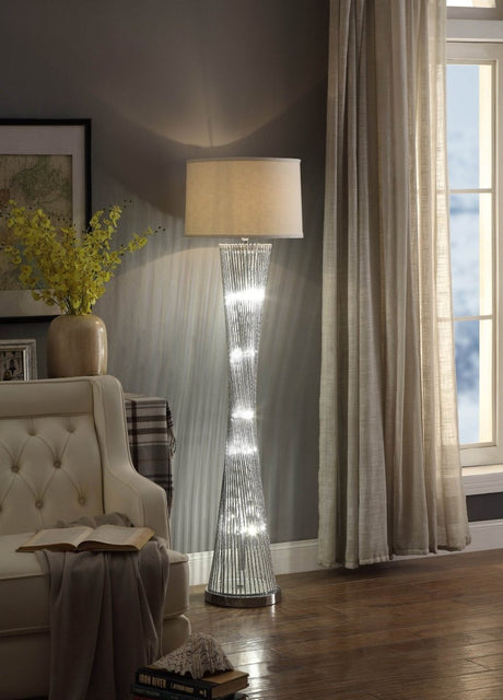 Modern Silver Finish LED Floor Lamp - Serenova - Sleep Galleria