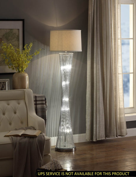 Modern Silver Finish LED Floor Lamp - Serenova - Sleep Galleria