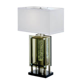 Modern Silver Finish Metal Table Lamp With Mood Light - Serenova - Sleep Galleria