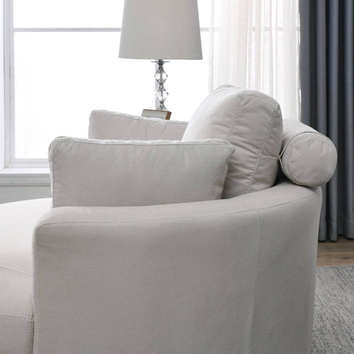 Modern Swivel Fabric Accent Chair With Storage Ottoman - Sleep Galleria