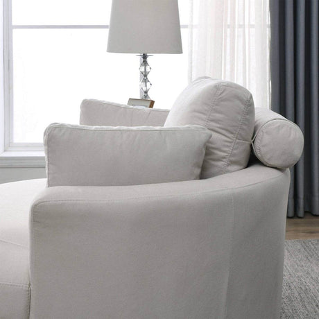 Modern Swivel Fabric Accent Chair With Storage Ottoman - Sleep Galleria