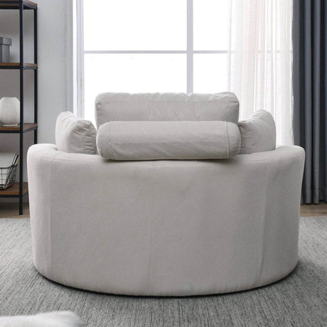 Modern Swivel Fabric Accent Chair With Storage Ottoman - Sleep Galleria