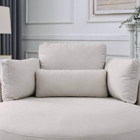 Modern Swivel Fabric Accent Chair With Storage Ottoman - Sleep Galleria