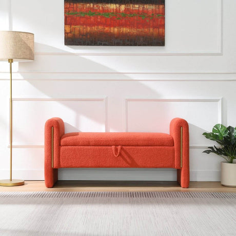 Modern Teddy Fabric Upholstered Storage Bench Seat - Sleep Galleria