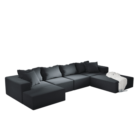Modular Chenille Upholstered 6 - Seat Sectional Sofa Set - Serenova - Sleep Galleria