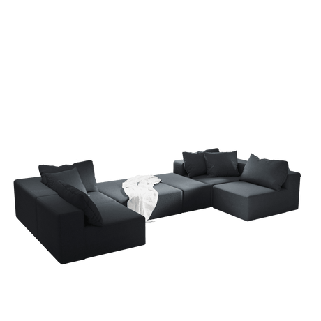 Modular Chenille Upholstered 6 - Seat Sectional Sofa Set - Serenova - Sleep Galleria