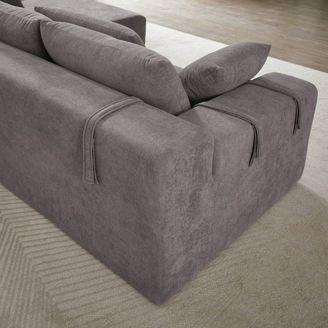 Modular Chenille Upholstered Convertible Sectional Sofa Set - Serenova - Sleep Galleria