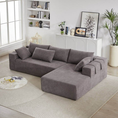 Modular Chenille Upholstered Convertible Sectional Sofa Set - Serenova - Sleep Galleria