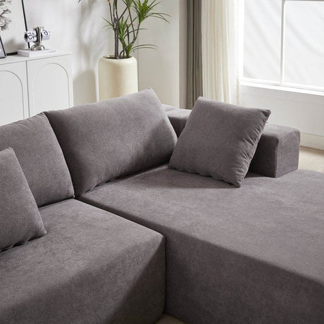 Modular Chenille Upholstered Convertible Sectional Sofa Set - Serenova - Sleep Galleria