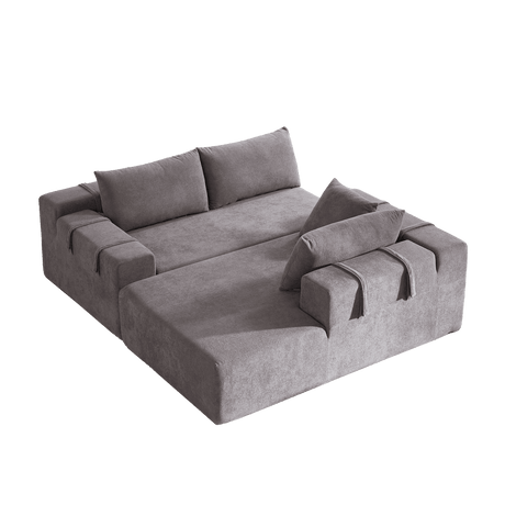 Modular Chenille Upholstered Convertible Sectional Sofa Set - Serenova - Sleep Galleria