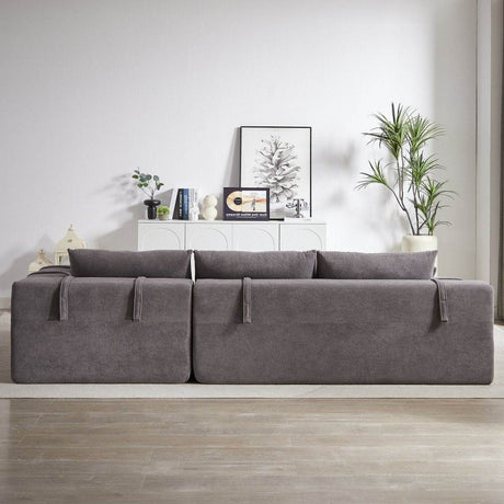 Modular Chenille Upholstered Convertible Sectional Sofa Set - Serenova - Sleep Galleria