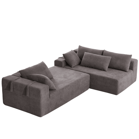 Modular Chenille Upholstered Convertible Sectional Sofa Set - Serenova - Sleep Galleria