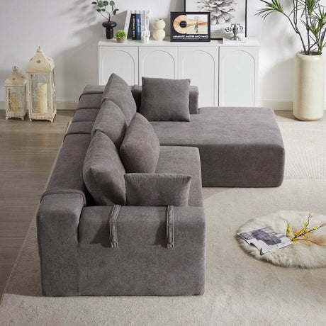 Modular Chenille Upholstered Convertible Sectional Sofa Set - Serenova - Sleep Galleria