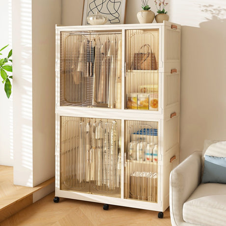Portable Children’s Wardrobe Closet Storage Organizer With Casters - Serenova - Sleep Galleria