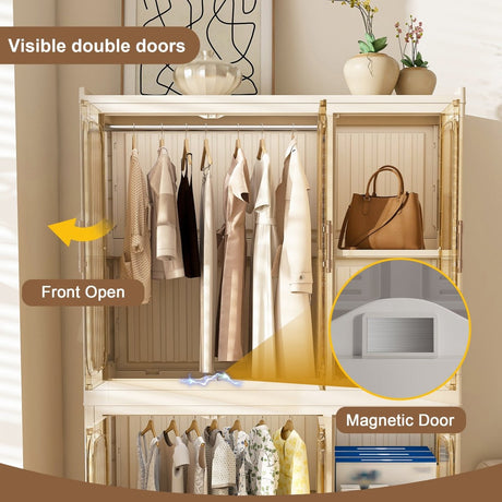 Portable Children’s Wardrobe Closet Storage Organizer With Casters - Serenova - Sleep Galleria