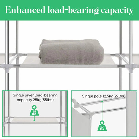 Portable Fabric Closet Organizer Wardrobe Storage Rack - Serenova - Sleep Galleria