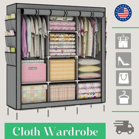 Portable Fabric Closet Organizer Wardrobe Storage Rack - Serenova - Sleep Galleria