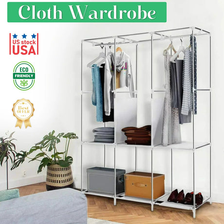 Portable Fabric Closet Organizer Wardrobe Storage Rack - Serenova - Sleep Galleria