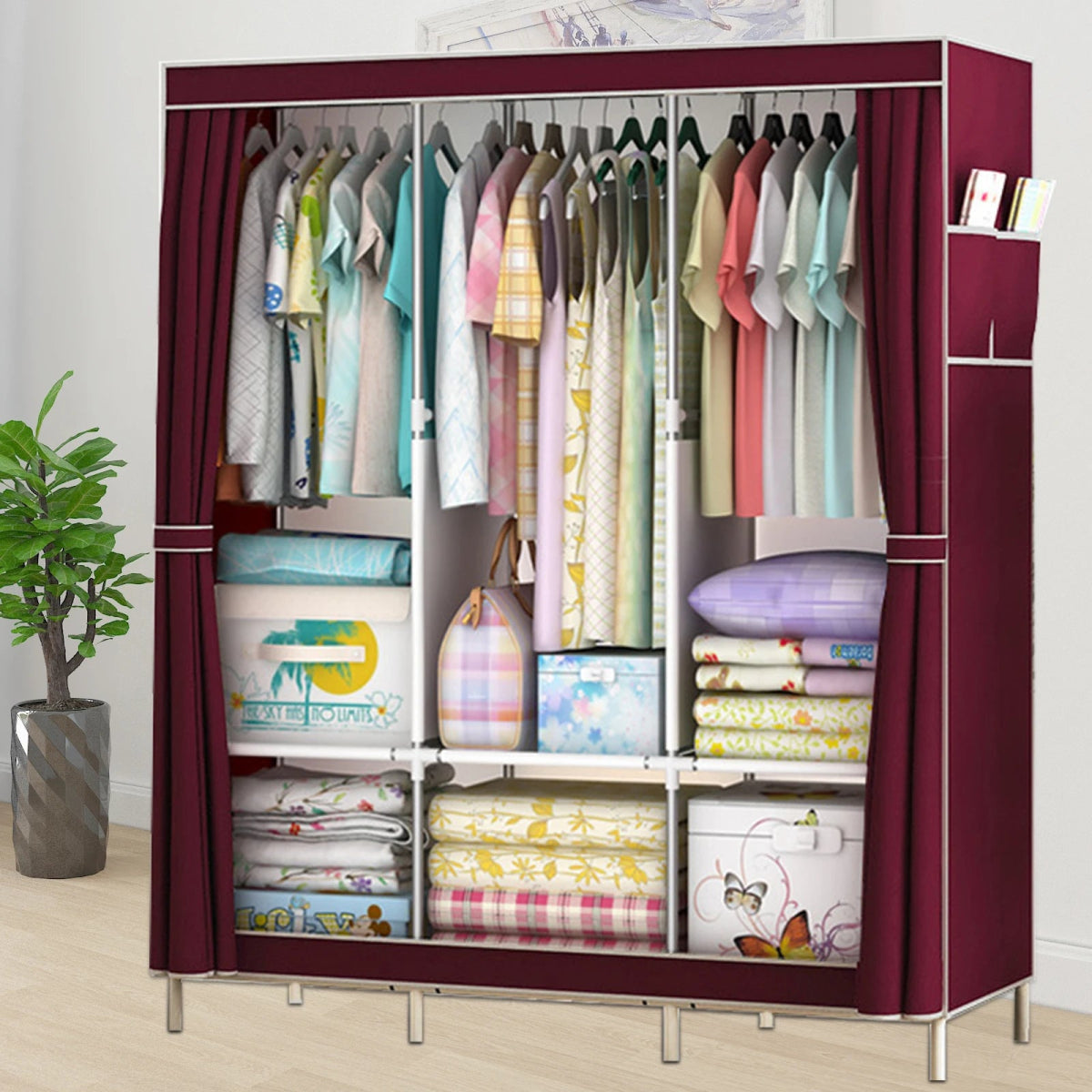 Portable Fabric Closet Organizer Wardrobe Storage Rack - Serenova - Sleep Galleria