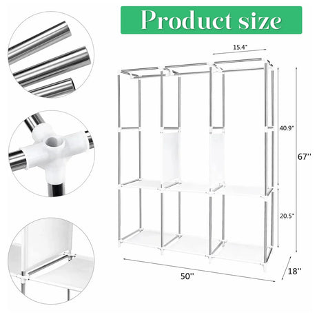 Portable Fabric Closet Organizer Wardrobe Storage Rack - Serenova - Sleep Galleria