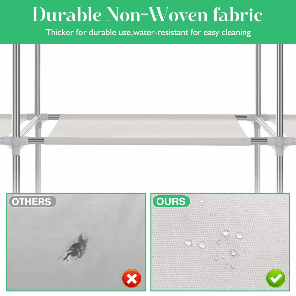 Portable Fabric Closet Organizer Wardrobe Storage Rack - Serenova - Sleep Galleria