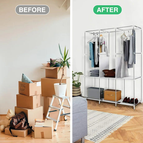 Portable Fabric Closet Organizer Wardrobe Storage Rack - Serenova - Sleep Galleria