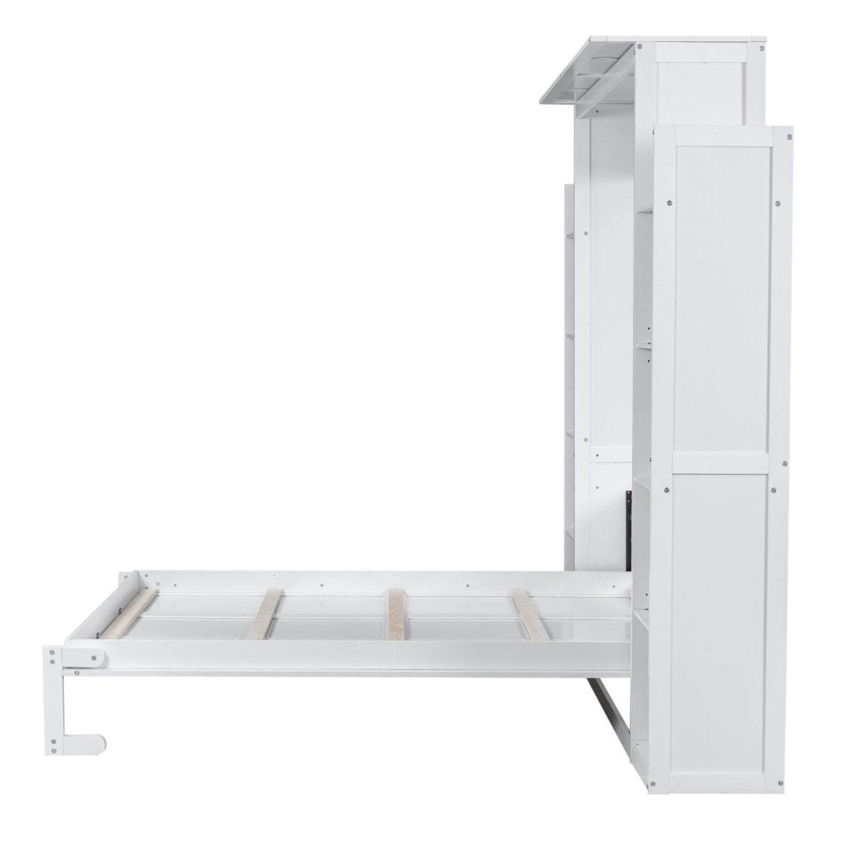 Queen Murphy Wall Bed With Shelves And LED Lights - Sleep Galleria