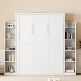 Queen Murphy Wall Bed With Shelves And LED Lights - Sleep Galleria