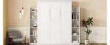 Queen Murphy Wall Bed With Shelves And LED Lights - Sleep Galleria
