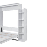 Queen Murphy Wall Bed With Shelves And LED Lights - Sleep Galleria