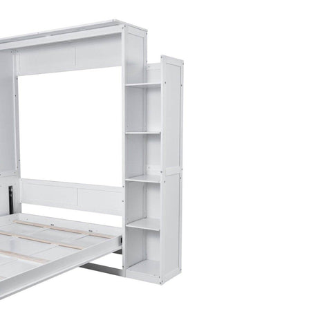 Queen Murphy Wall Bed With Shelves And LED Lights - Sleep Galleria