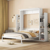 Queen Murphy Wall Bed With Shelves And LED Lights - Sleep Galleria