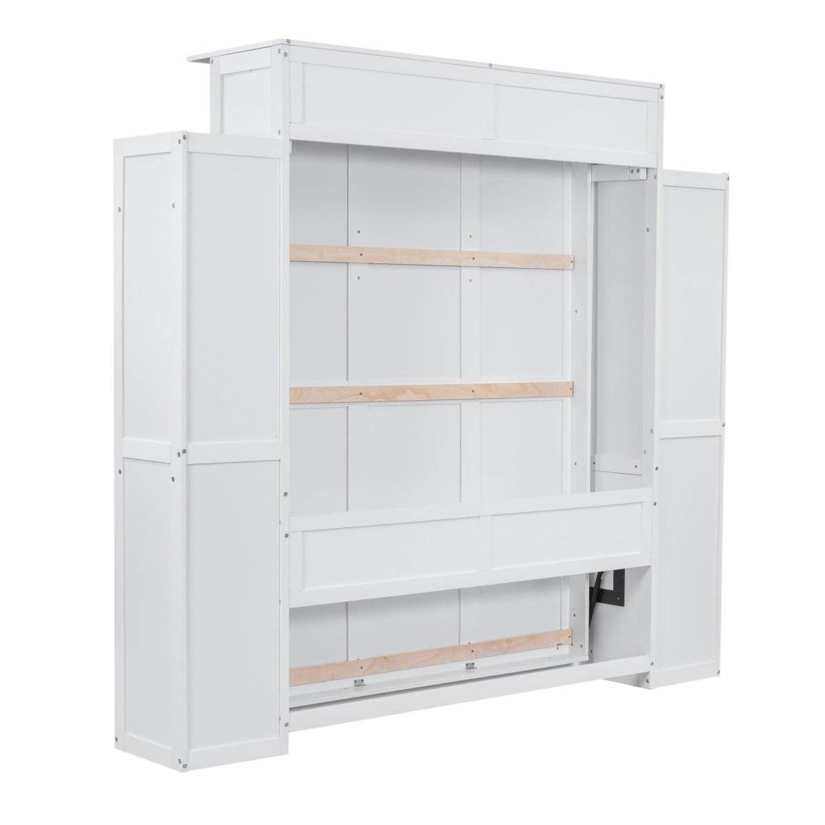 Queen Murphy Wall Bed With Shelves And LED Lights - Sleep Galleria