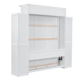 Queen Murphy Wall Bed With Shelves And LED Lights - Sleep Galleria