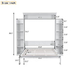 Queen Murphy Wall Bed With Shelves And LED Lights - Sleep Galleria