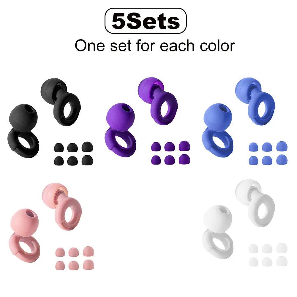 Reusable Soft Silicone Noise Reduction Earplugs Set - Serenova - Sleep Galleria