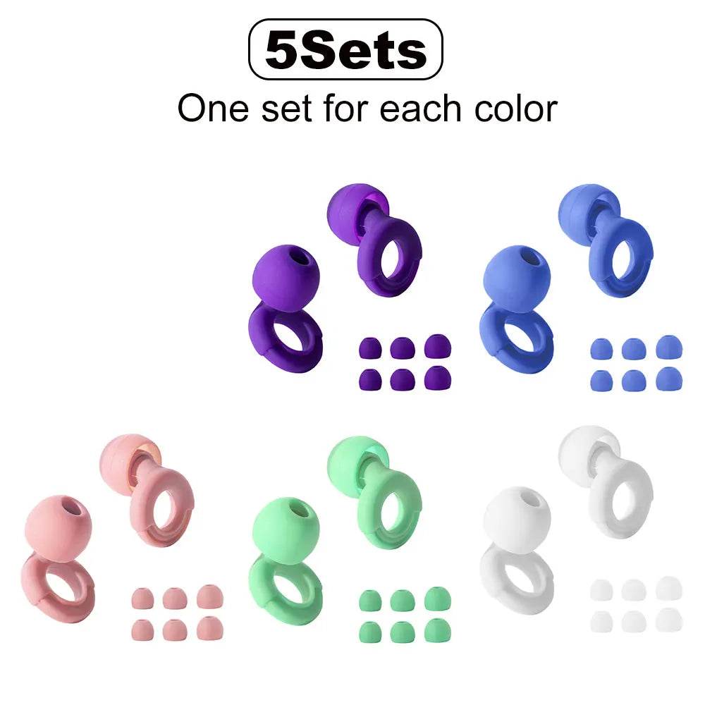 Reusable Soft Silicone Noise Reduction Earplugs Set - Serenova - Sleep Galleria
