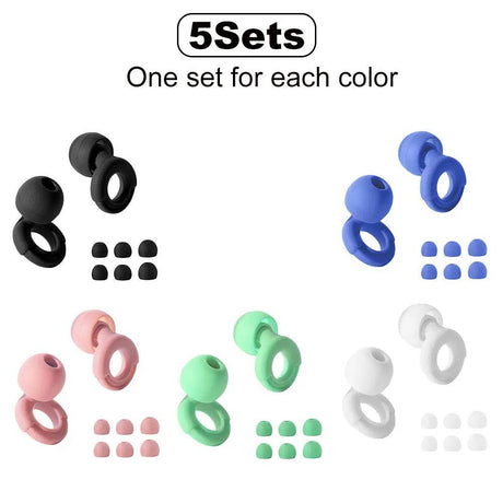 Reusable Soft Silicone Noise Reduction Earplugs Set - Sleep Galleria
