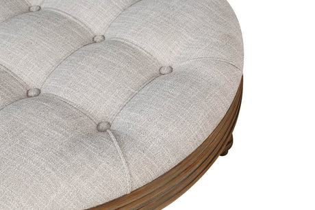 Round Tufted Storage Ottoman Coffee Table With Waterproof Top - Serenova - Sleep Galleria