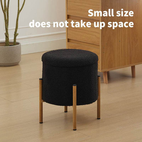 Round Upholstered Storage Ottoman With Removable Lid - Serenova - Sleep Galleria