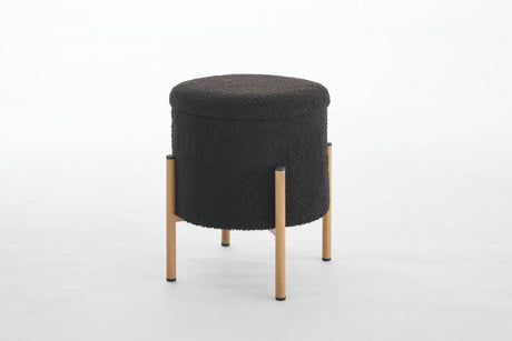 Round Upholstered Storage Ottoman With Removable Lid - Serenova - Sleep Galleria