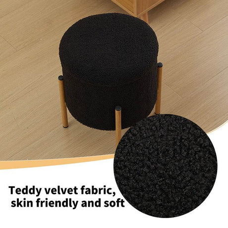 Round Upholstered Storage Ottoman With Removable Lid - Serenova - Sleep Galleria