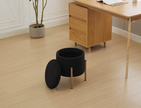 Round Upholstered Storage Ottoman With Removable Lid - Serenova - Sleep Galleria