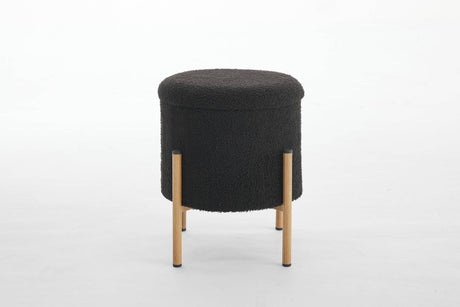 Round Upholstered Storage Ottoman With Removable Lid - Serenova - Sleep Galleria