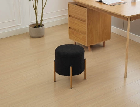 Round Upholstered Storage Ottoman With Removable Lid - Serenova - Sleep Galleria