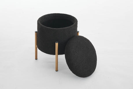 Round Upholstered Storage Ottoman With Removable Lid - Serenova - Sleep Galleria
