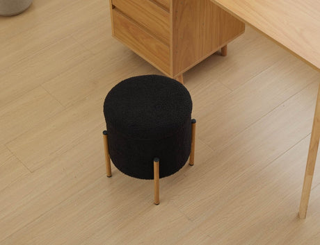 Round Upholstered Storage Ottoman With Removable Lid - Serenova - Sleep Galleria